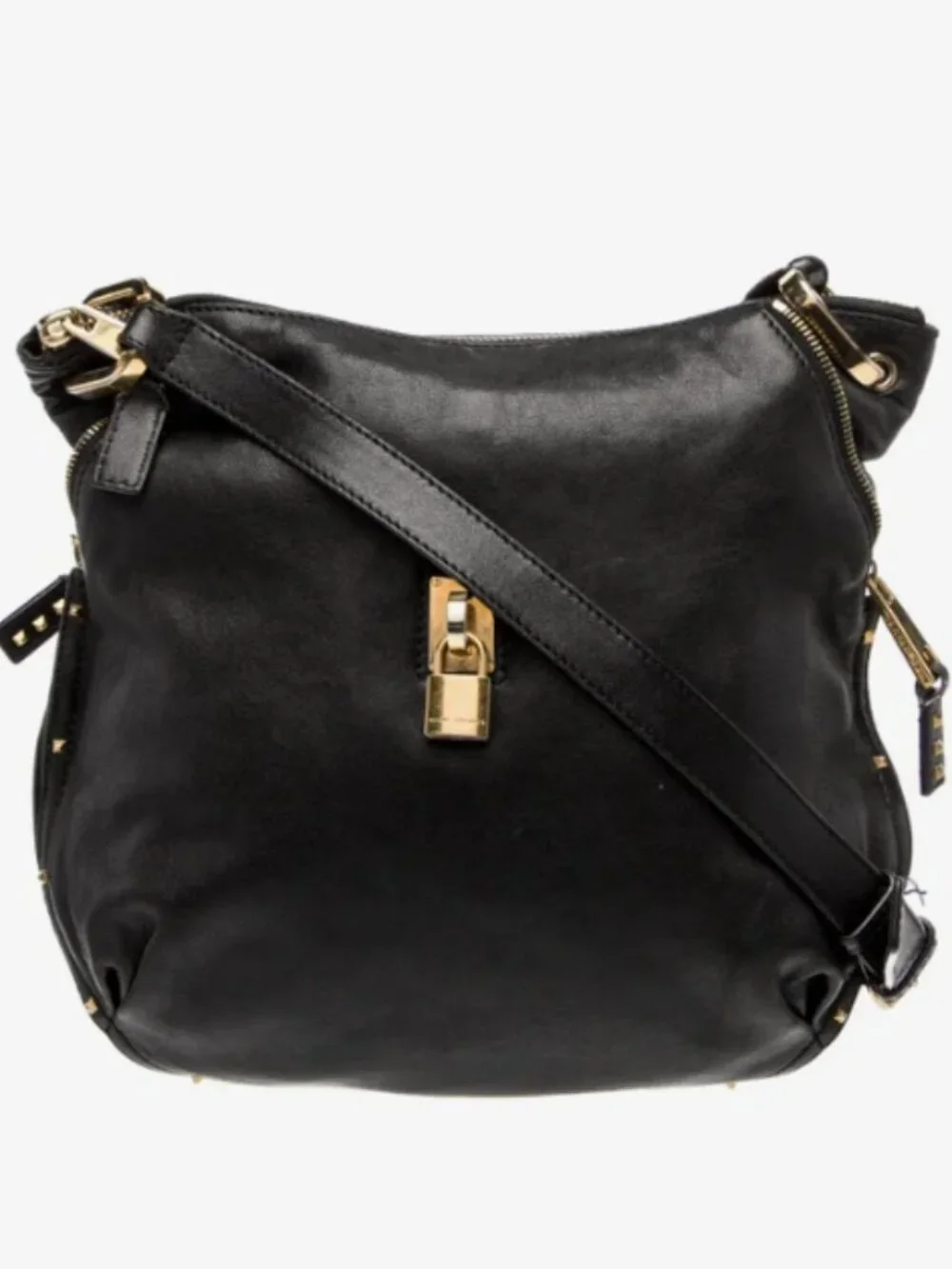Marc Jacobs Vintage Black Leather Studded Paradise Kate Hobo Bag